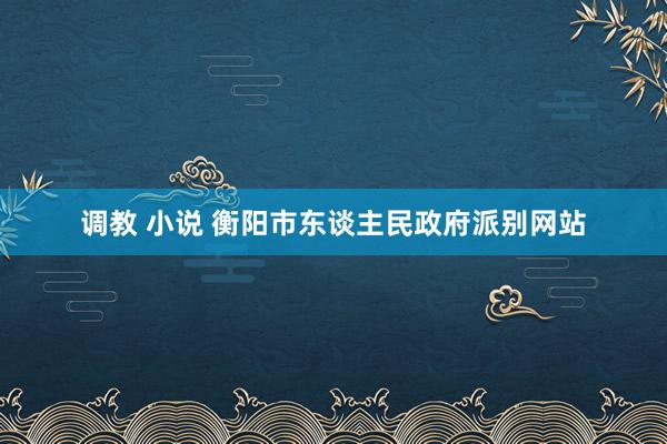 调教 小说 衡阳市东谈主民政府派别网站