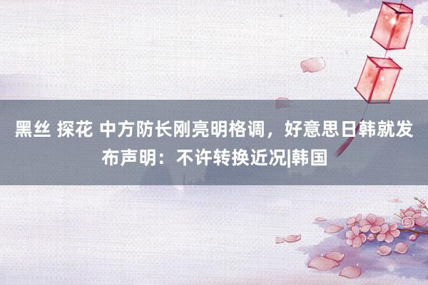 黑丝 探花 中方防长刚亮明格调，好意思日韩就发布声明：不许转换近况|韩国