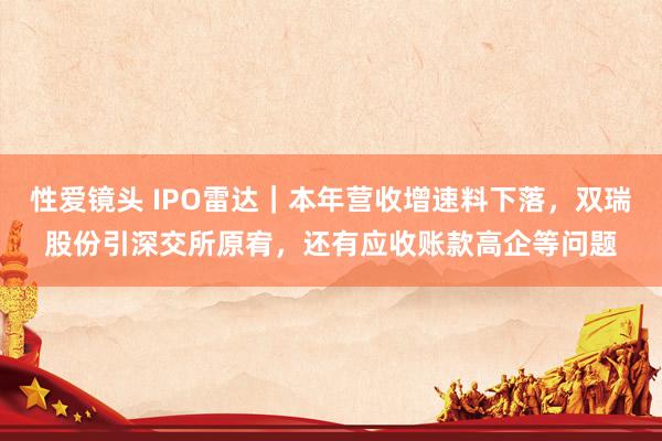 性爱镜头 IPO雷达｜本年营收增速料下落，双瑞股份引深交所原宥，还有应收账款高企等问题
