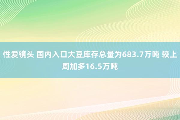 性爱镜头 国内入口大豆库存总量为683.7万吨 较上周加多16.5万吨