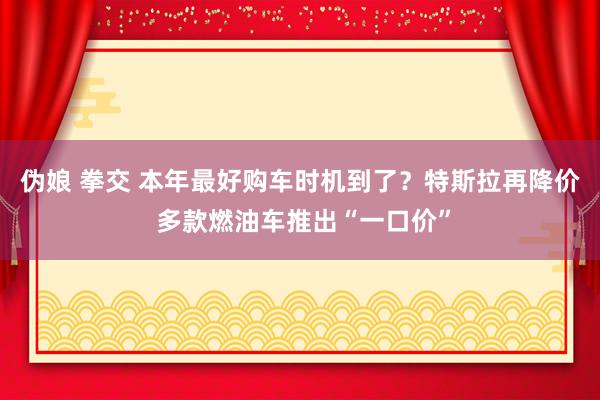 伪娘 拳交 本年最好购车时机到了？特斯拉再降价 多款燃油车推出“一口价”