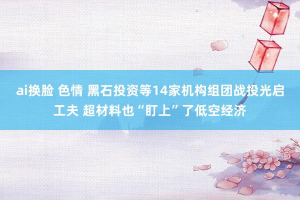 ai换脸 色情 黑石投资等14家机构组团战投光启工夫 超材料也“盯上”了低空经济