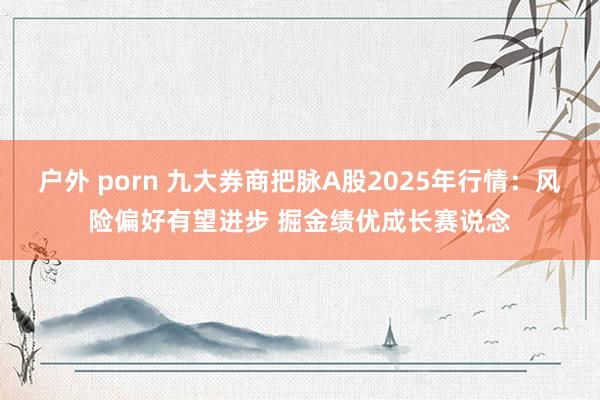 户外 porn 九大券商把脉A股2025年行情：风险偏好有望进步 掘金绩优成长赛说念