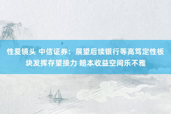 性爱镜头 中信证券：展望后续银行等高笃定性板块发挥存望接力 赔本收益空间乐不雅